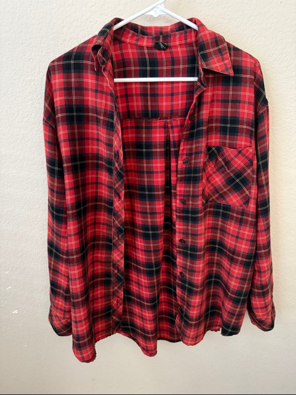wild fable Red and Black Plaid Button-Down Shirt